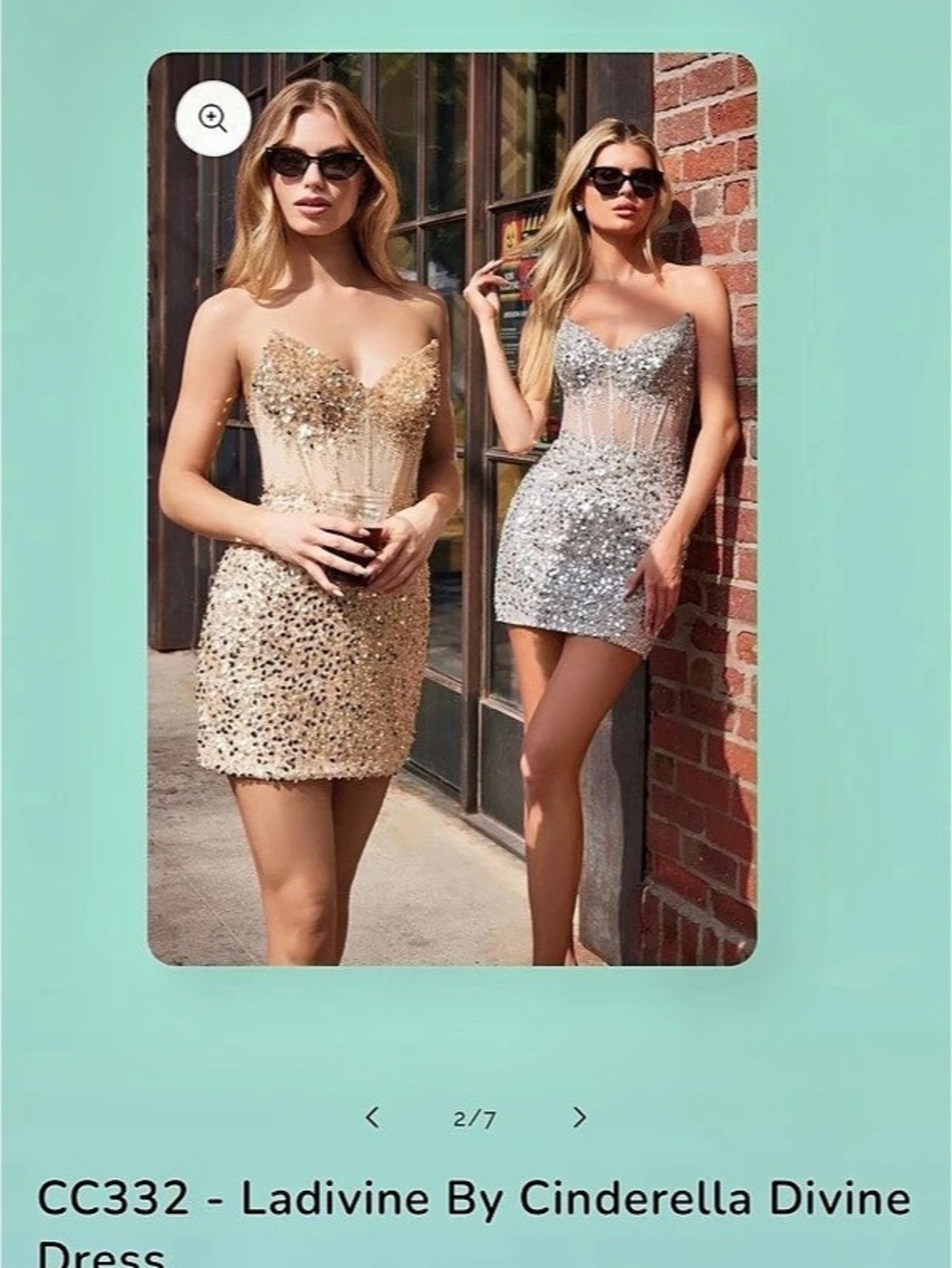 Ladivine by Cinderella Divine CC332 Sequin Mini Dress Brown & Gold 14